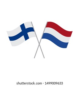 Netherlands and Finland flags vector isolated on white background