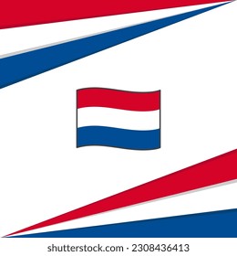 Plantilla de diseño de fondo de resumen de la bandera de los Países Bajos. Banner en medios sociales del Día de la Independencia de los Países Bajos. Diseño Holandés
