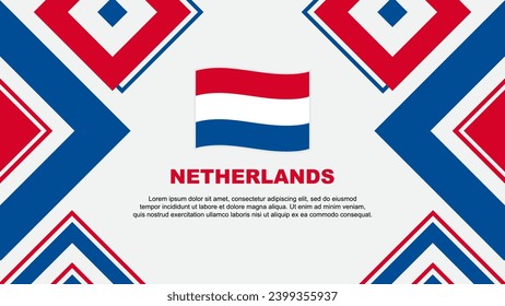 Plantilla de diseño de fondo de resumen de la bandera de los Países Bajos. Ilustración de vectores de papel tapiz del Día de la Independencia de los Países Bajos. Día de la Independencia de los Países Bajos