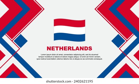 Plantilla de diseño de fondo de resumen de la bandera de los Países Bajos. Ilustración de vectores de papel tapiz del Día de la Independencia de los Países Bajos. Bandera de los Países Bajos