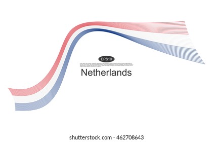 Netherlands flag. Abstract Netherlands ribbons isolated on white.