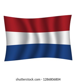 Netherlands flag background with cloth texture. Netherlands Flag vector illustration eps10. - Vector

