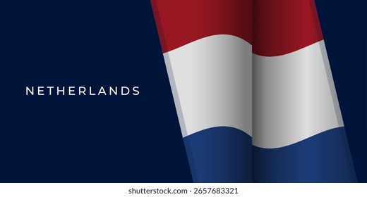 Diseño de fondo de la bandera de los Países Bajos. Para Anuncios, Afiches, Tarjetas De Felicitación. Ilustración vectorial de la bandera de los Países Bajos.