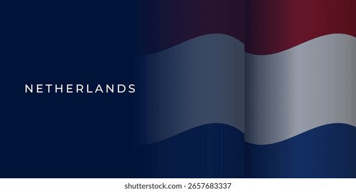 Diseño de fondo de la bandera de los Países Bajos. Para Anuncios, Afiches, Tarjetas De Felicitación. Ilustración vectorial de la bandera de los Países Bajos.