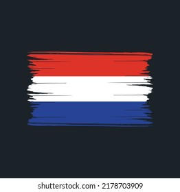 Niederländische Flagge Brush. Nationalflagge