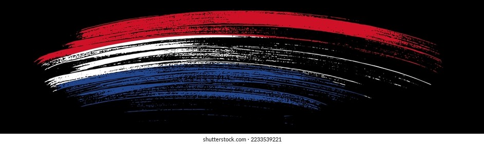 Netherlands  flag with brush paint textured  on  white background