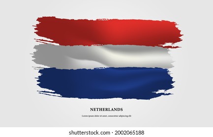 Fondo de salto de pincel de bandera de los Países Bajos