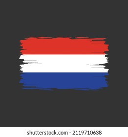 Netherlands flag with brush stroke background