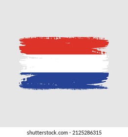 Netherlands flag brush stroke. National flag