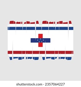 Bandera de los Países Bajos con vector de pincel Ilustración