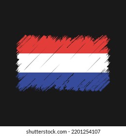 Netherlands Flag Brush Strokes. National Flag