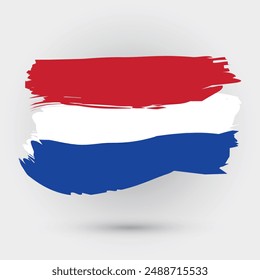 Netherlands flag. Netherlands brush strokes flag official colors vector illustration isolated and editable for national day celebration on 5th may or may 5, election social media and websites