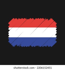 Netherlands Flag Brush Strokes Painted