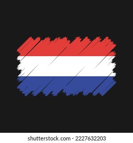 Netherlands Flag Brush Vector Illustration