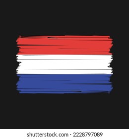 Netherlands Flag Brush Vector Illustration
