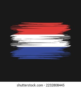 Netherlands Flag Brush Vector Illustration