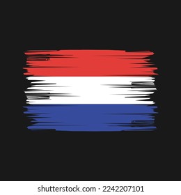 Netherlands Flag Brush Vector Illustration