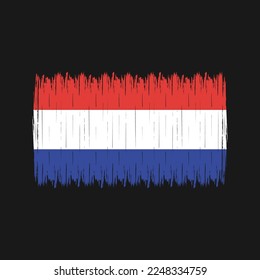Ilustración del vector del pincel de bandera de los Países Bajos