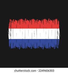 Netherlands Flag Brush Vector Illustration