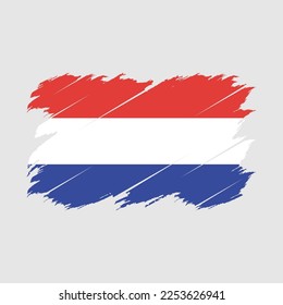 Ilustración del vector del pincel de bandera de los Países Bajos