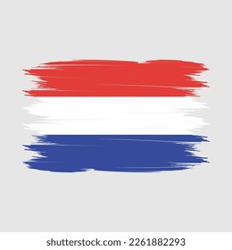 Netherlands Flag Brush Vector Illustration