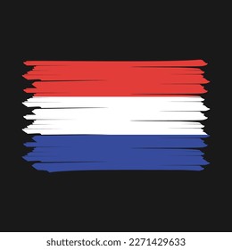 Netherlands Flag Brush Vector Illustration