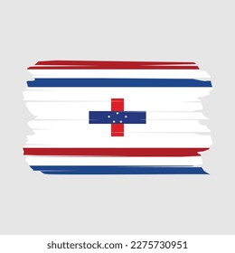 Niederländische Flagge - Vektorgrafik mit Pinselstrich