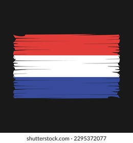 Netherlands Flag Brush Vector Illustration