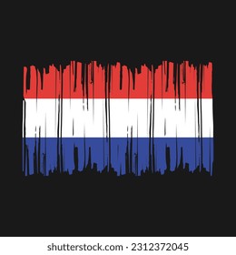 Netherlands Flag Brush Vector Illustration