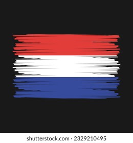 Netherlands Flag Brush Vector Illustration
