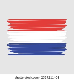 Netherlands Flag Brush Vector Illustration