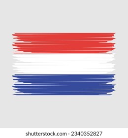Ilustración del vector del pincel de bandera de los Países Bajos