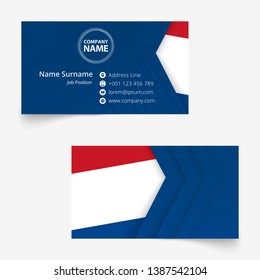 Netherlands Flag Business Card, standard size (90x50 mm) business card template with bleed under the clipping mask.