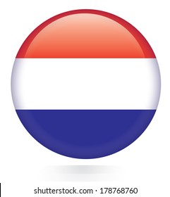 Netherlands flag flag button 