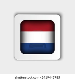 Netherlands Flag Button Flat Design