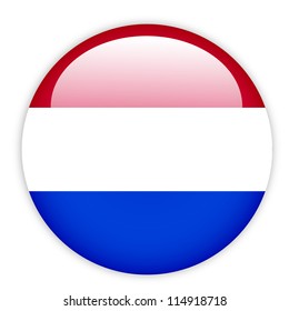 Netherlands flag button on white