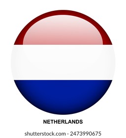 NETHERLANDS flag button on white background