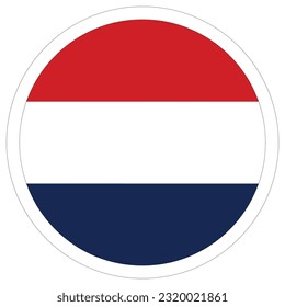 Netherlands flag in circle. The Flag of the Netherlands in a circle rounded.