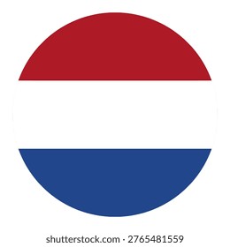 Netherlands Flag in Circle Shape