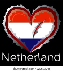 Netherlands flag with in claw scratches