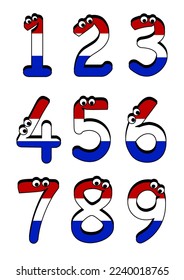 Netherlands flag colored character numbers