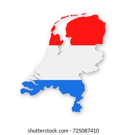 Netherlands Flag Country Contour Vector Icon - Illustration
