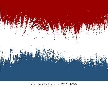 Netherlands flag design concept. Flag textured by grungy wood pattern. Image relative to travel and politic themes