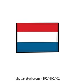 Netherlands flag in drawing style isolated vector. Hand drawn object illustration for your presentation, teaching materials or others.