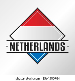 Netherlands Flag Emblem. Vector Design National. Illustration Country Symbol.