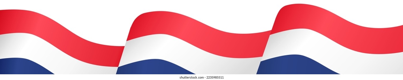 niederländische Flagge auf weißem Hintergrund