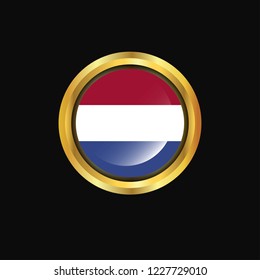 Netherlands flag Golden button