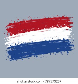 Netherlands flag grunge style.