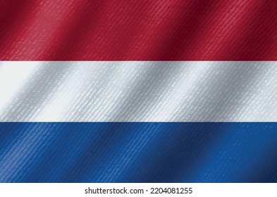 Netherlands Flag With Grunge Texture.