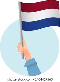 netherlands flag in hand icon